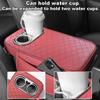Car Armrest Cover Cushion Car Armrest with Cup Holder Center Console Arm Rest PU Leather Armrest Pillow Armrest Cushion with