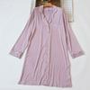 Export Spring and Summer Women's Modal Knitting Rayon Long Sleeves Nightdress Cardigan Pajamas Mid Length Long Length Loose Sleeping Dress