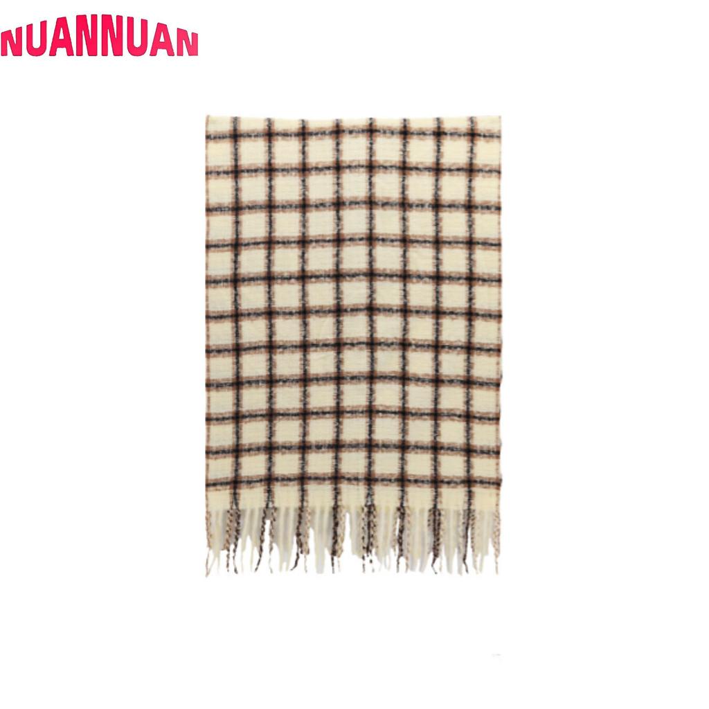 Scarf cold-resistant and warm high-end long tassel plaid shawl versatile student scarf