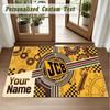 Crystal Velvet Square Rug Custom NameJCB Pattern Non Slip Home Floor Decor Rug