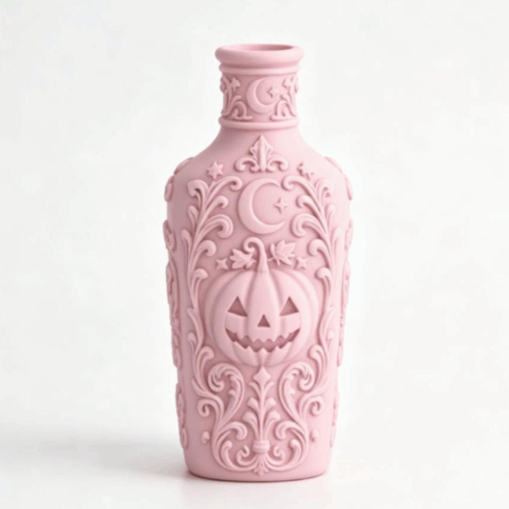 Dark-Themed Pumpkin Bottle Vintage Dark Gothic Bottle Dark Romantic Style Gothic Bottle Tabletop