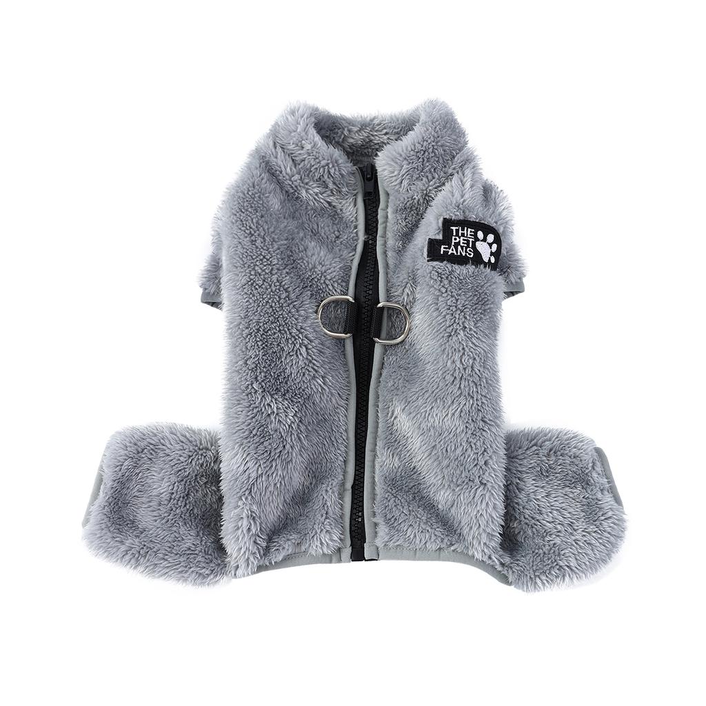 Winter Hunde Overall Mantel Warm Vierbeinig Haustier Jacke mit D-Ring Weiche Flanell Kleidung für Kleine Mittelgroße Hunde Yorkshire Chihuahua Welpen Kostüm Outfit