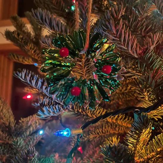 Crystal Christmas Tree Ornaments Clear Wreath/Tree Christmas Hanging Ornament for Holiday Indoor Outdoor Home Decor
