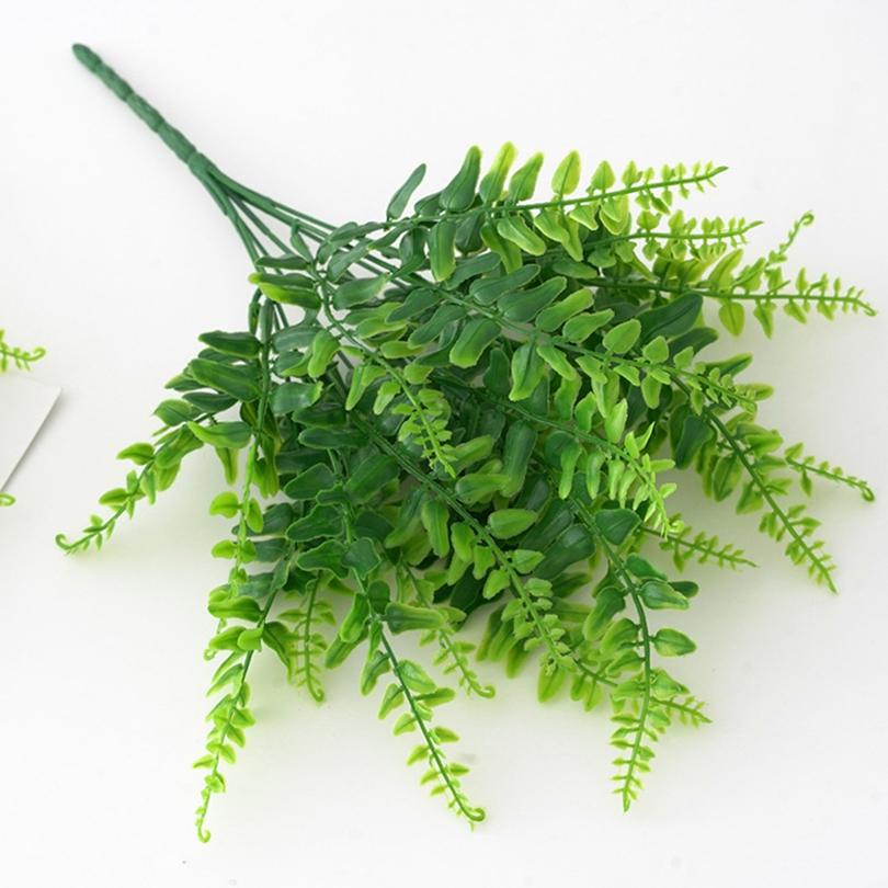 Artificial Plants Plastic Persian Fern Leaf Home Wedding Party Windowsill Decor Floral Accessory Wall Hanging Decorative Product