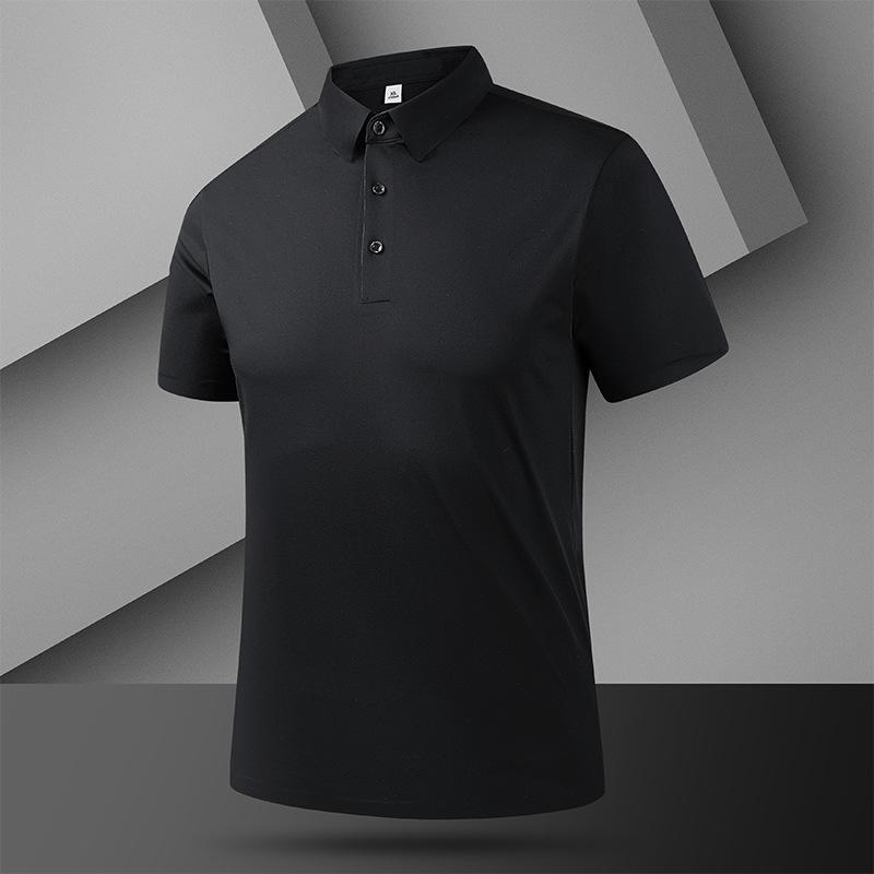 Seamless POLO Shirt T-shirt Ice-feeling Quick-drying Fabric Soft, Light-skin Breathable Lapel T-shirt Polo Shirt