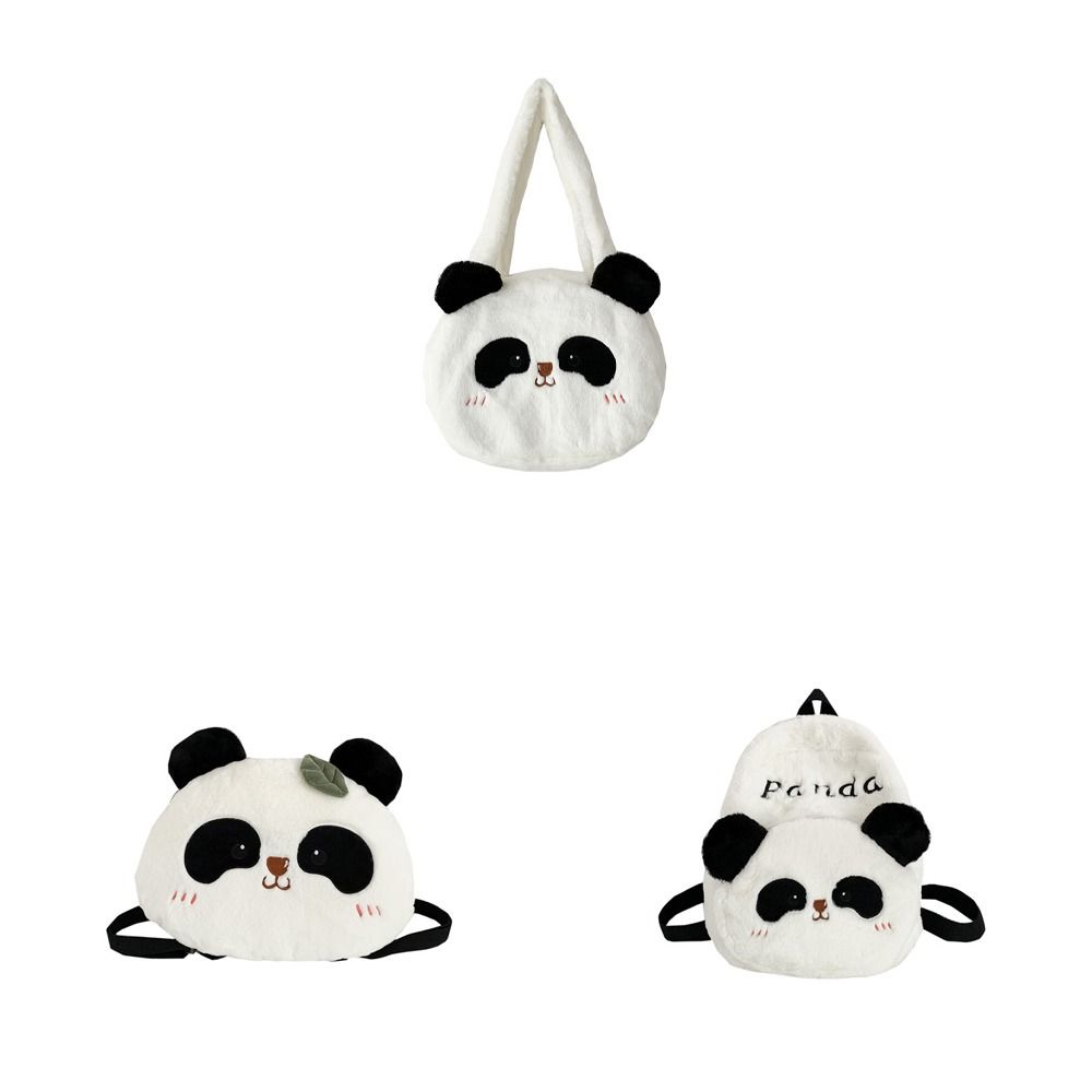 Animal Students School Bag Plush Cartoon Messaage Bag Adjustable Panda Backpack  Travel