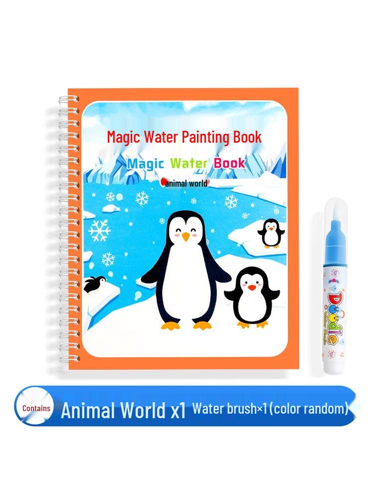 Reusable Children's Magic Water Doodle Book with Baby Water Pen - Educational Drawing Toy