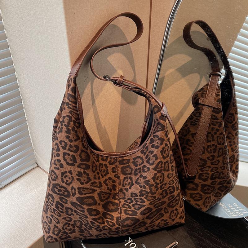 Damentasche Leopardenmuster Modetasche neu Retro Schulter Umhängetasche beliebt Pendler große Kapazität Tragetasche