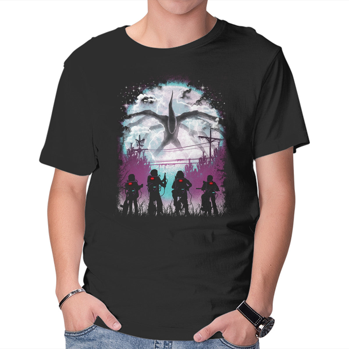 Unisex Crew Neck T-Shirt There s Something Strange Graphic Short Sleeve Casual Tee XXXL