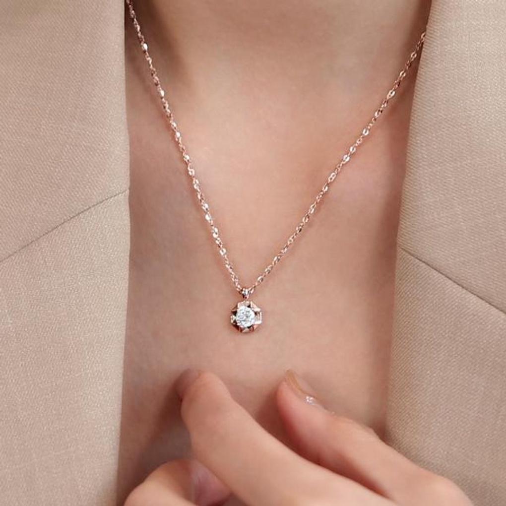 [Puremond] Simulant Diamond 0.5ct Jewel-Cutting Necklace OTS321305DPW