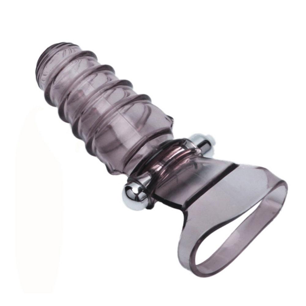 Vibrator cu manșon triplu pentru degete, prelungitor pentru întârziere, prezervativ, inel pentru penis reutilizabil pentru bărbați, teacă, masaj clitoridian, jucării sexuale pentru bărbați