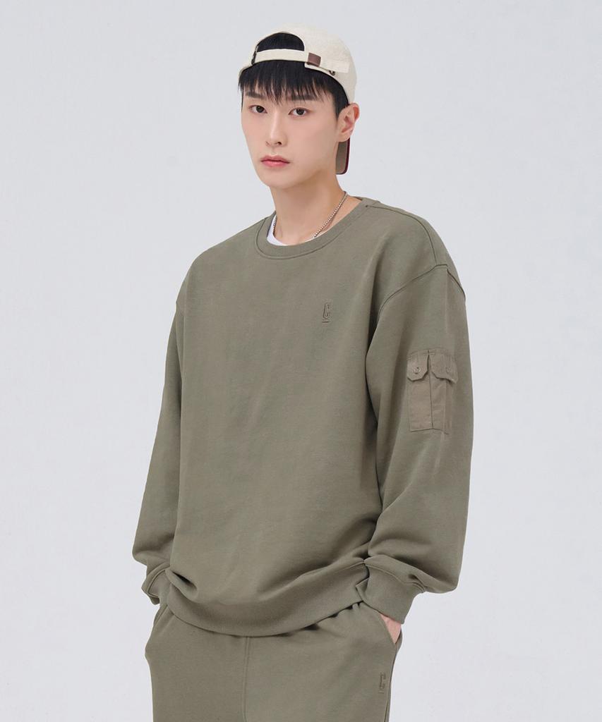 CHASECULT Men'S Sleeve Pocket Sweatshirt - Khaki