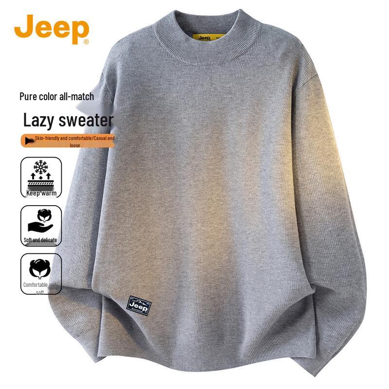 JEEP Men's 2025 Fall/Winter Warm Semi-High Neck Knit Sweater