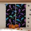 Halloween Horror Atmosphere Decorative Curtains Gothic Style Castle Pumpkin Cartoon Print Curtains Holiday Party Decorative 2PCS