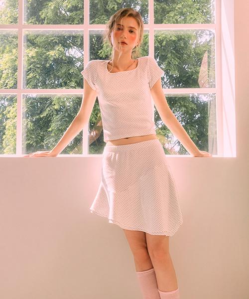 Seideu [W] Mini Dot Frill Lounge Skirt