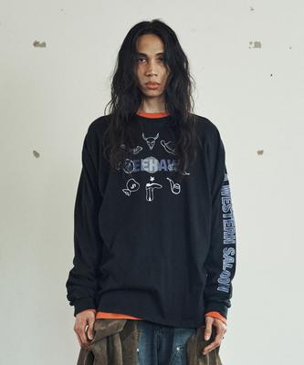 THEVINYLHOUSE Western Saloon Ls Tee Black