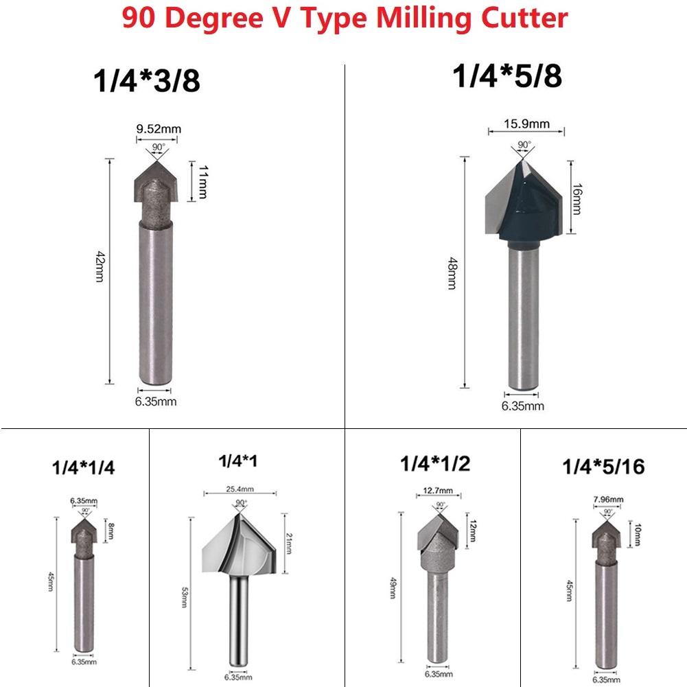 Drill Bit Router Bits Solid Hardened Steel 1/4inch 6.35mm