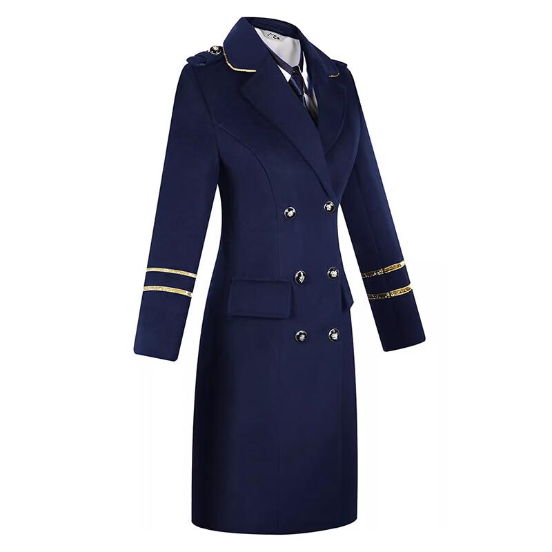 Women's Professional Double-Breasted Wool Blend Overcoat