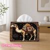 1pc 2d Flat-printed 17.78x10.92x12.95cm Tissue Box Decorative Camel with Rug Suitable for Tissues/roll Paper/napkins Cjh528s107, 2D Flat