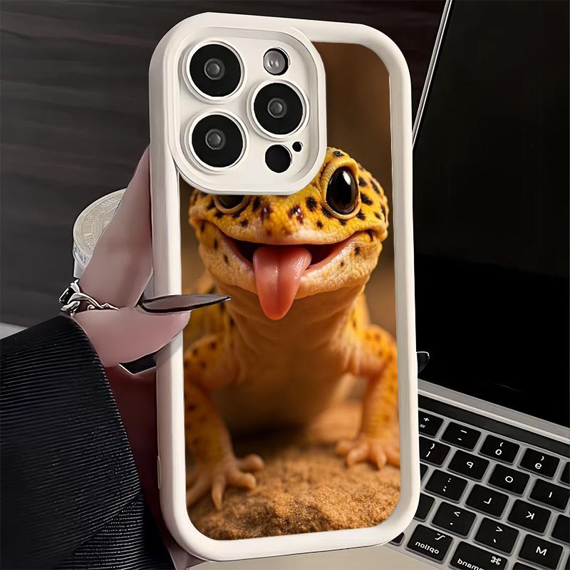 Phone Case for iPhone 17 Air 16E 15 16 Pro Max Lizards Geckos Cute Pet Cover 14 Plus 13 12 Mini Soft Shell Silicone Fundas