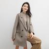 2025 Autumn/Winter Women's Double-Sided Cashmere Coat - Mid-Length, Suit Collar, Korean Style, Age-Defying Elegance