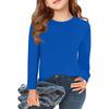 Boy And Girls Solid Color Long Sleeved T-shirt Round Neck Solid Color T-shirt