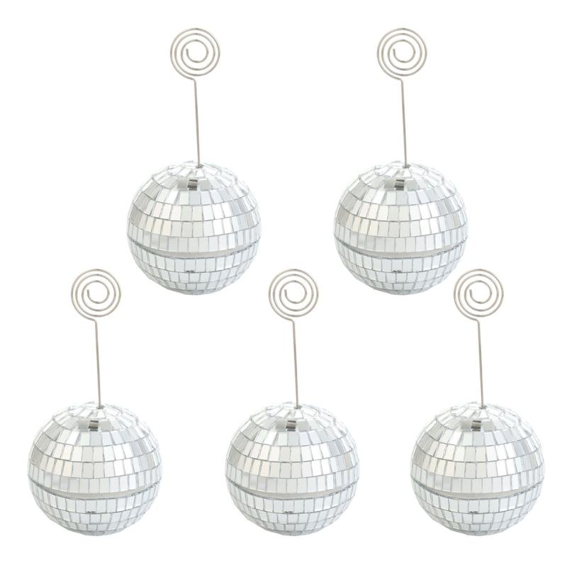 Elegant Disco Namecard For Event Desk Stand Table Number Holders Silver Place Card