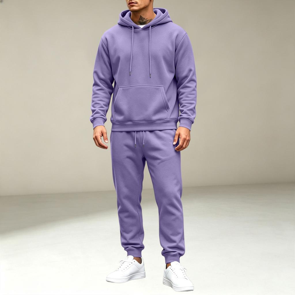 Men's Pullover Hoodie Sweatshirt Athletic Track Suit Set for Sports, Workout and Casual Wear
