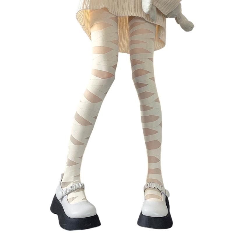 Hollows Pantyhose Criss-Cross Bandage Sexy Tights High Waist Stockings Parties Clubs Dance Wearing OOTDsfor Womens