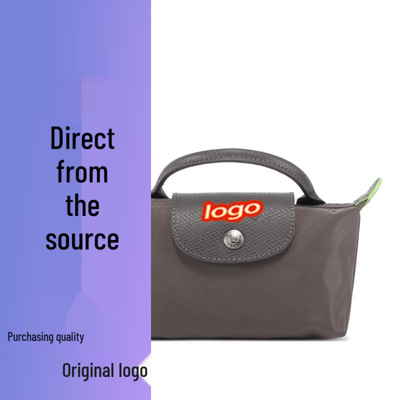 Dragon Inlaid Nylon Dumpling Shoulder Bag with Mobile Pocket