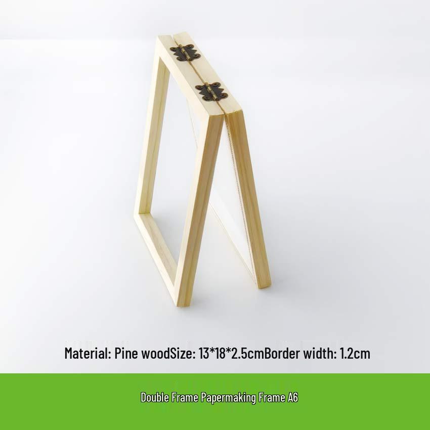 Old-Style Wooden Double-Layer Papermaking Frame for DIY Kids' Crafts and Art Projects