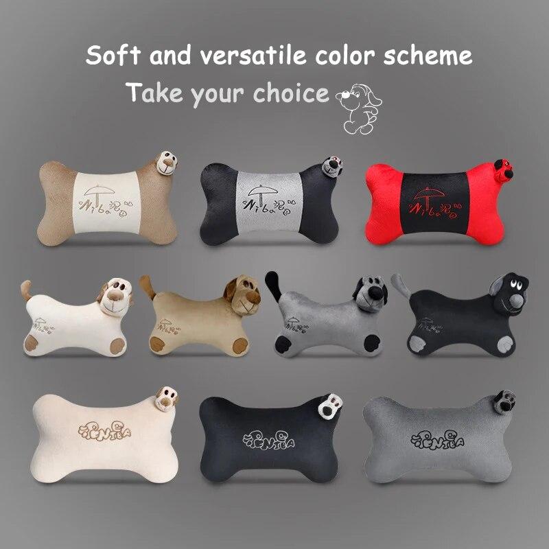Universal Plush Car Neck Pillow Headrest Relief Neck Pressure Head Masssge Washable Cute Headrest Car Interior Supplies
