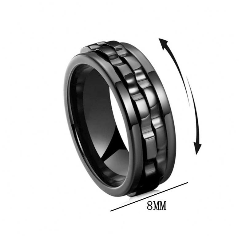 EDC Fidget Sliders Fashion Acssory Ratchet Ring Stress Relief for Adults Metal ADHD Casual Fidget Rings Haptic Coin