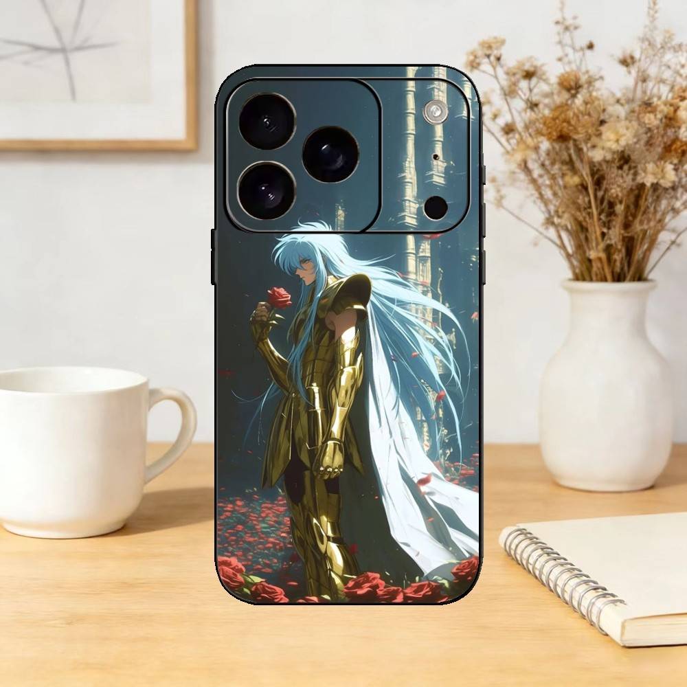 S-Saint Anime S-SeiyaS Phone Case For iPhone 17,16,15,14,13,12,11 Plus,Pro,Max,Mini Silicone black Soft Cover