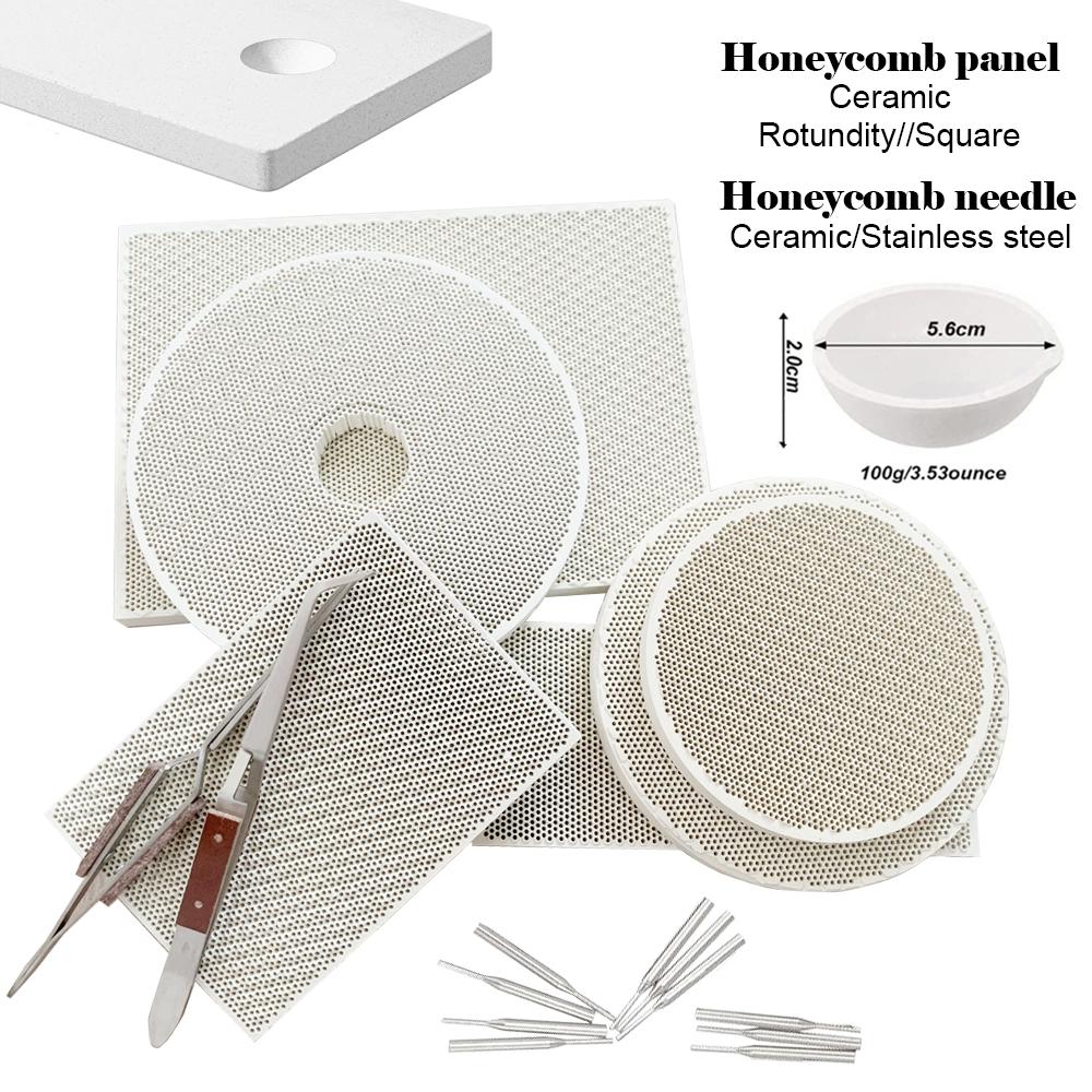 1 Set Keramik-Waben-Lötpad, Umkehrpinzette, Heizmatte, Keramik-Auflaufform, Schmuckschweiß-Kit für die Schmuckherstellung