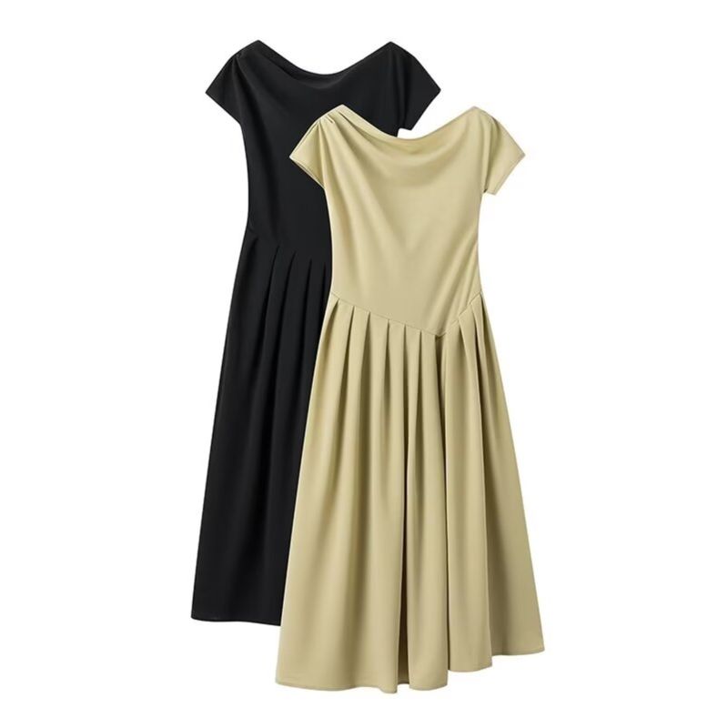 Kaslead New Arrival Women's Clothing Fashion Style Fashion Simple Shirt Knitting Short Sleeve Dress