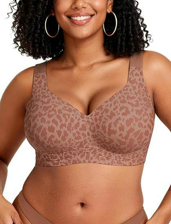 OEAK Women's Plus Size Seamless Wireless Supportive Jelly Bra