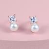 ZHOUYANG 2024 NEW Stud Earrins For Women Girls Elegant Cubic Zirconia Imitation Pearl Earing Daily Party Gift Jewelry E068