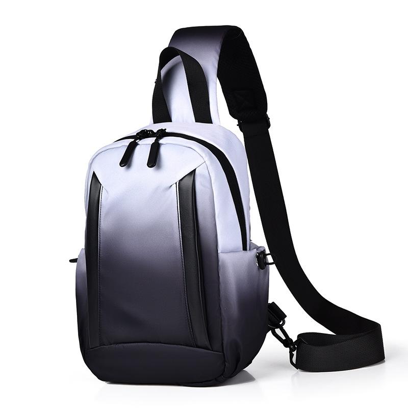 Men's Chest Bag Simple Single-shoulder Crossbody Bag Nylon Waterproof Casual Gradient Color Small Bag Trendy Men's Bag