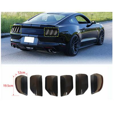 6Pcs Smoked Black Tail Light Lamp Cover Guard Trim For Ford Mustang 2015-2017