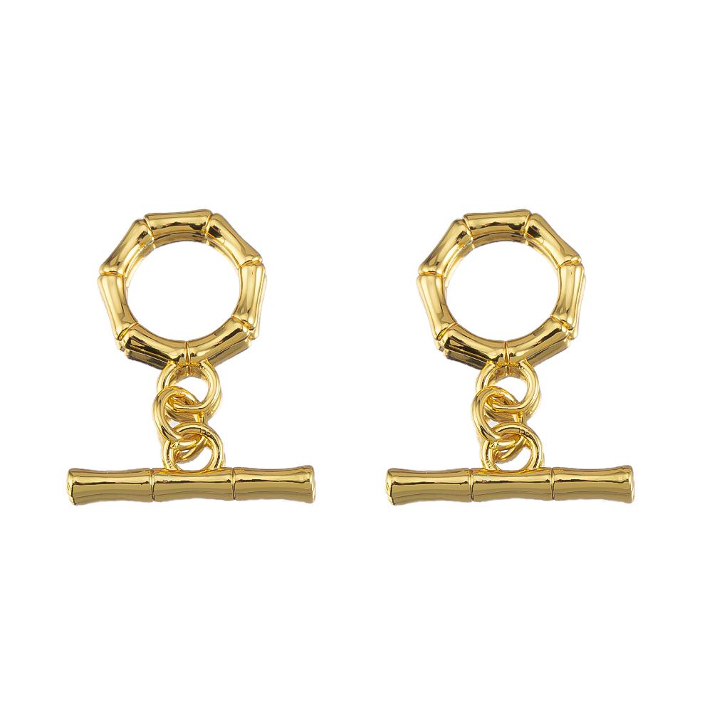 

2pcs/lot Bamboo Shaped Copper OT Clasps For DIY Handmade Necklaces Bracelets End Connectors Jewelry Fastener Accessories Craft 2pcs
