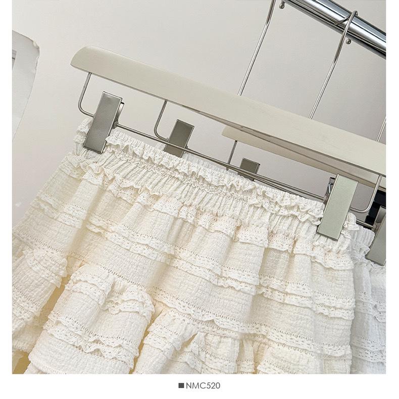 Spring Sweet Ballet Lace Puff Skirt