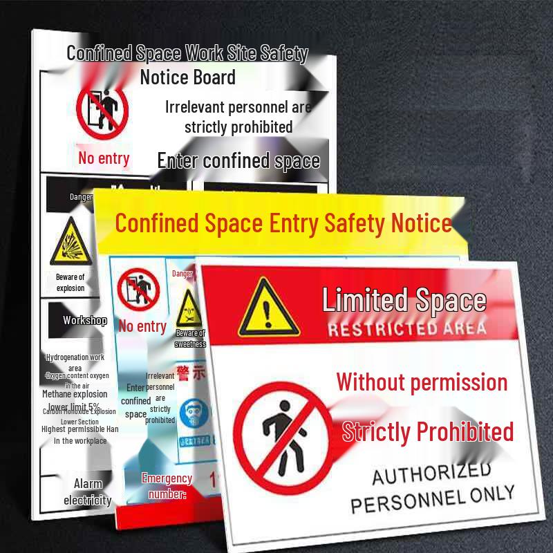 Self-Adhesive PVC Confined Space Safety Sign