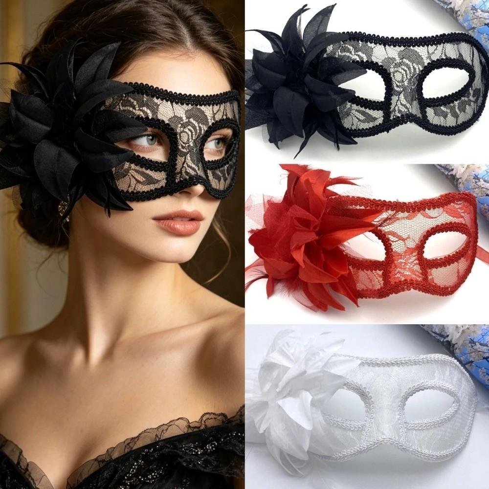 Multicolor Feather Mask Flower Masquerade Ball Mask Holiday Costume Accessories