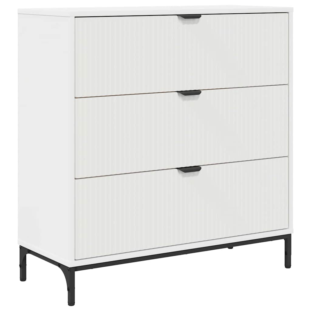 Sideboard White 79.5 X 33 X 82 Cm Engineered Wood