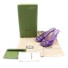 Excellent GUCCI Mule Horsebit Crystal Satin Purple Satin Women 38 771594 Used