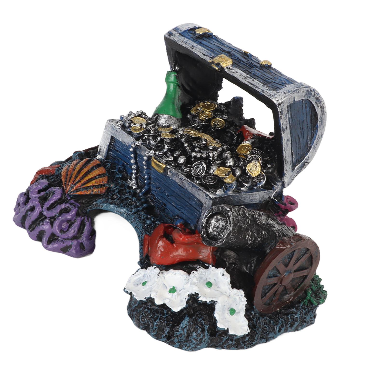 

Aquarium Treasure Box Ornament Cave Lifelike Resin Jewelry Box Decoration for Freshwater Saltwater