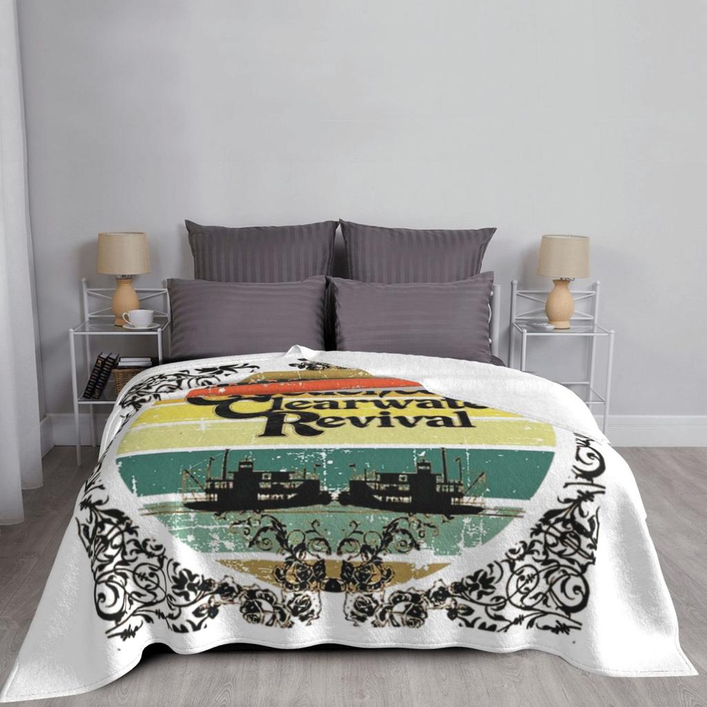 Creedence Clearwater Revival Riverboats Blanket Soft Warm Flannel Throw Blanket Bedspread for Bed Living room Picnic Travel
