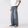 Frühling Retro Waschung Gerade Jeans Herren Amerikanische Weitbeinige Hose