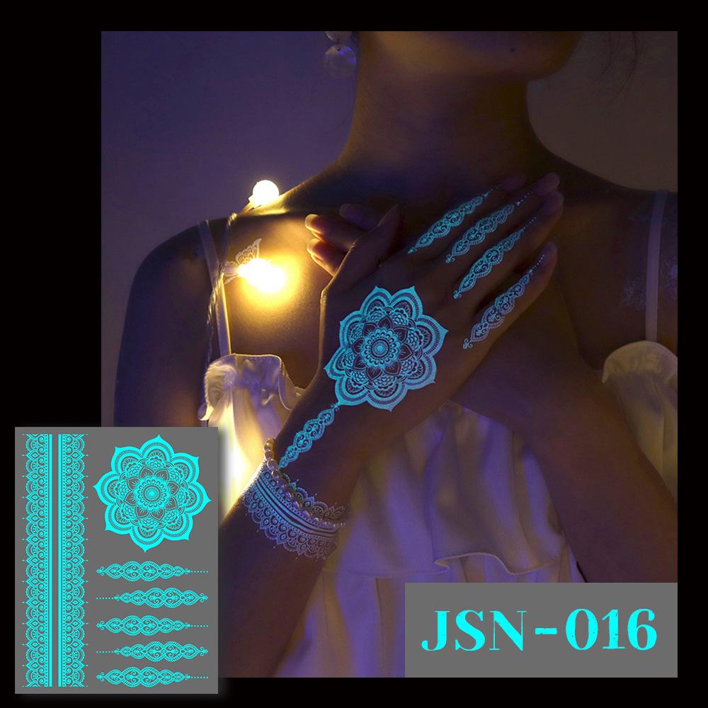 Adesivi Tatuaggio Ricaron 2024 Henné Luminoso & Farfalla Bianca per Viso & Braccio